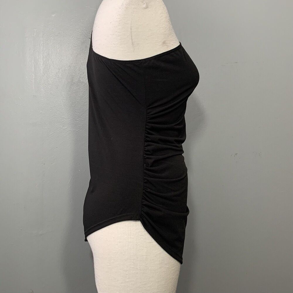 NY Collection One Shoulder Top Size Medium Black Whimsigoth Party Avant Garde - Picture 3 of 7